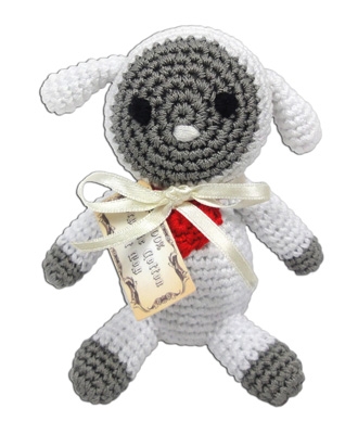 Knit Knacks Fleece the Lamb Organic Cotton Small Dog Toy